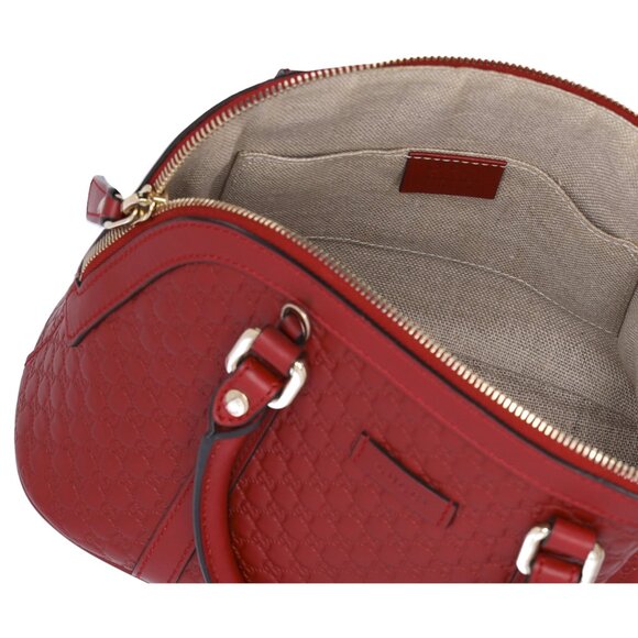 GUCCI Guccissima Micro GG Small Dome Handbag 449654 Red Leather - Picture 9 of 9